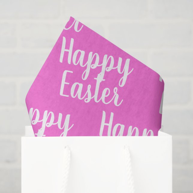 Customisable Happy Easter Pink Tissue Paper (Gift Bag)