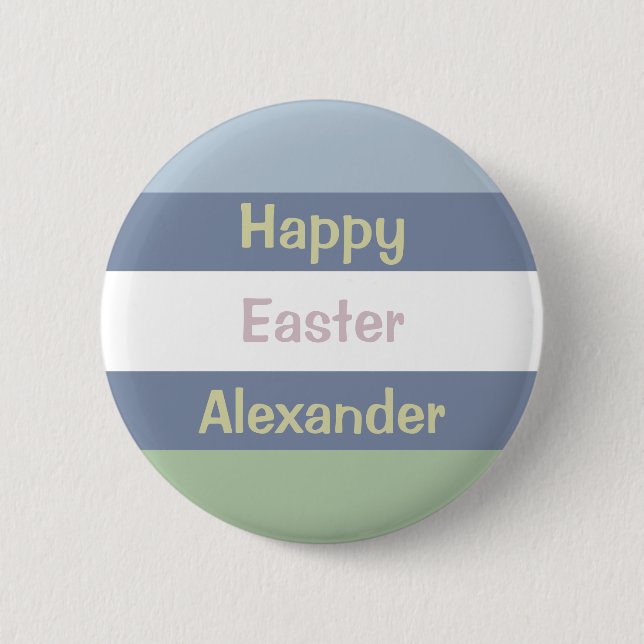 Customisable Happy Easter Text 6 Cm Round Badge (Front)