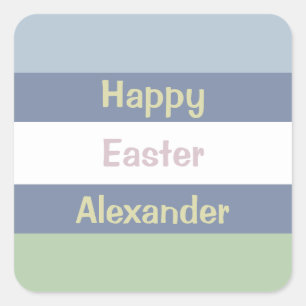 Customisable Happy Easter Text Beverage Coaster Square Sticker