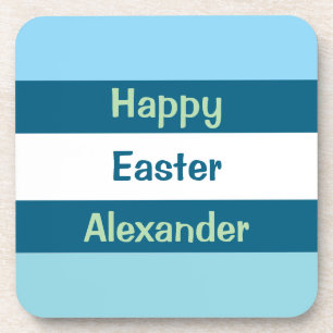 Customisable Happy Easter Text Coaster