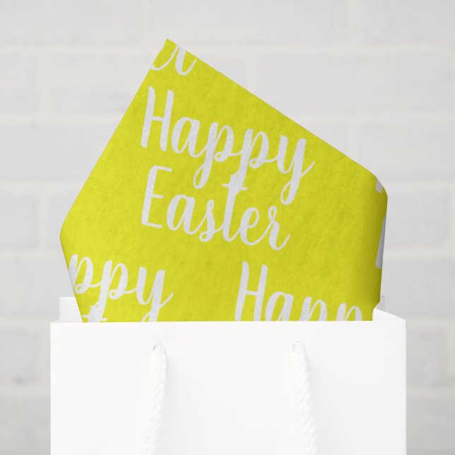 Customisable Happy Easter Yellow Tissue Paper (Gift Bag)
