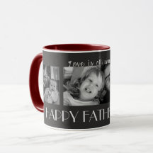 Customisable Happy Father's Day Grey Maroon Photo