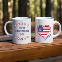 Customisable Happy Fourth of July Flag Stars Mug