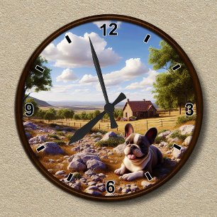 Customisable Happy French Bulldog Clock