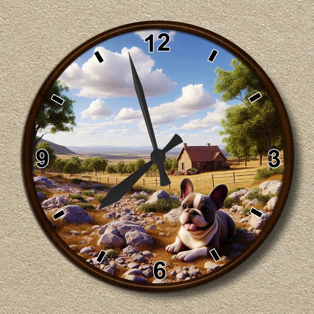 Customisable Happy French Bulldog Clock (Creator Uploaded)
