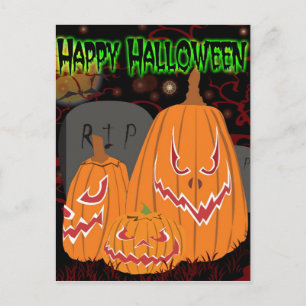Customisable Happy Halloween Pumpkin Postcard