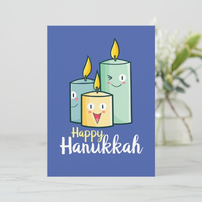 Customisable Happy Hanukkah Invitation (Standing Front)