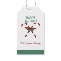 Customisable Happy Holidays Gift Tag Label