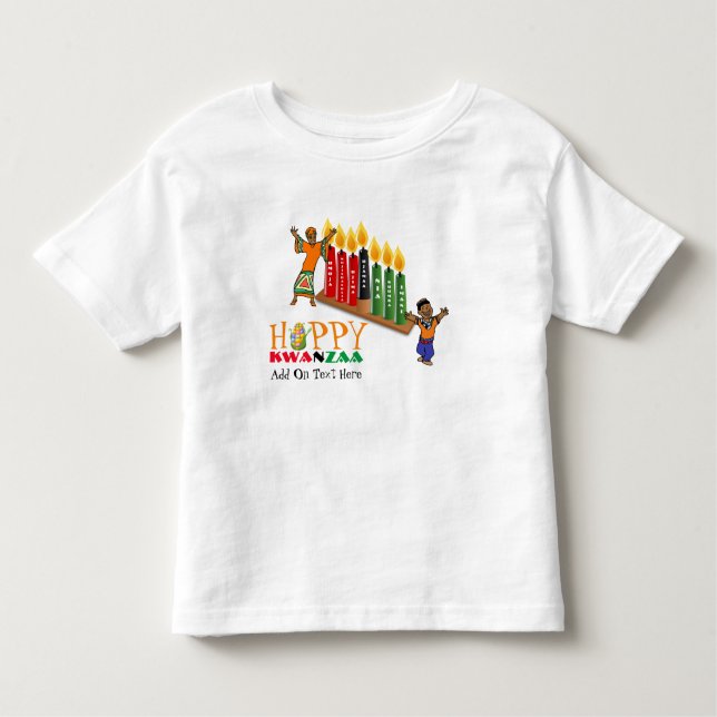 Customisable Happy KWANZAA 7 Principles Toddler T-Shirt (Front)