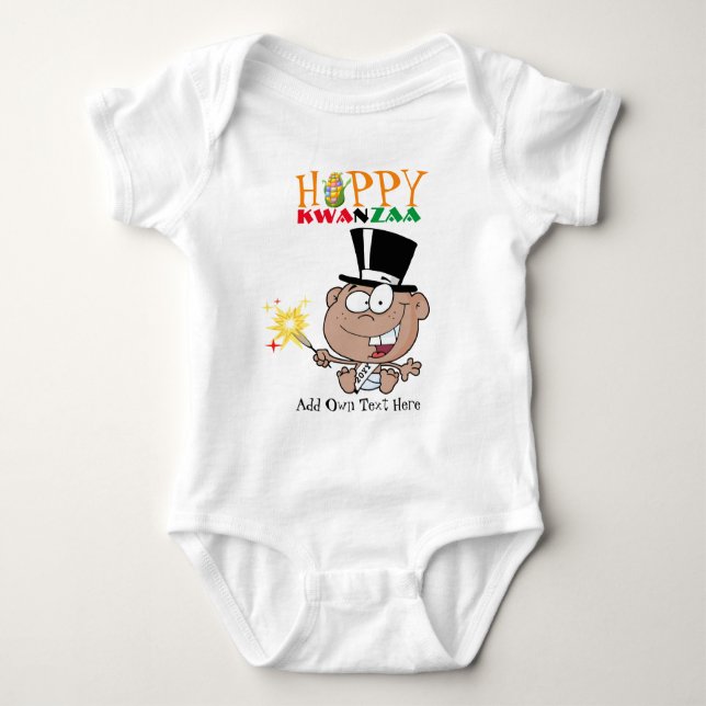 Customisable Happy KWANZAA New Baby Born Year Baby Bodysuit (Front)