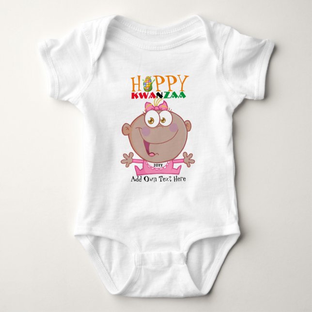 Customisable Happy KWANZAA New Baby Born Year Baby Bodysuit (Front)