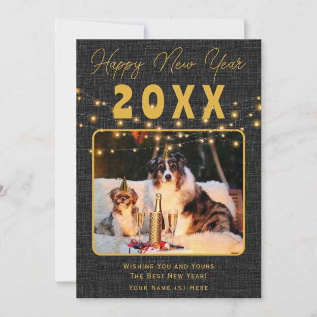 Customisable Happy New Year Celebration Design Holiday Card (Front)