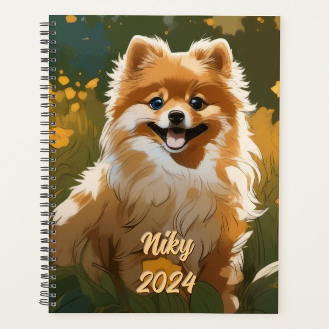 Customisable Happy Pomeranian Planner (Front)
