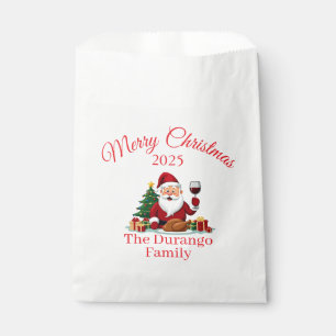 Customisable Happy Santa Claus Christmas Party Favour Bag