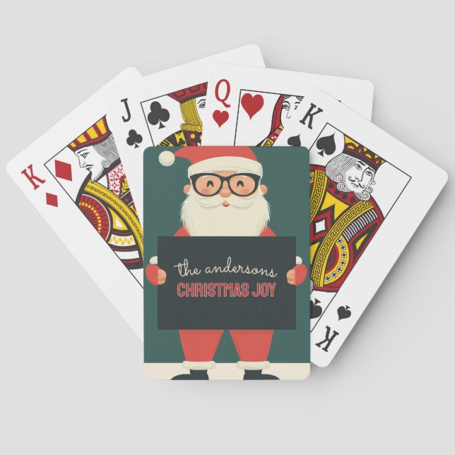Customisable Happy Santa Playing Cards (Back)