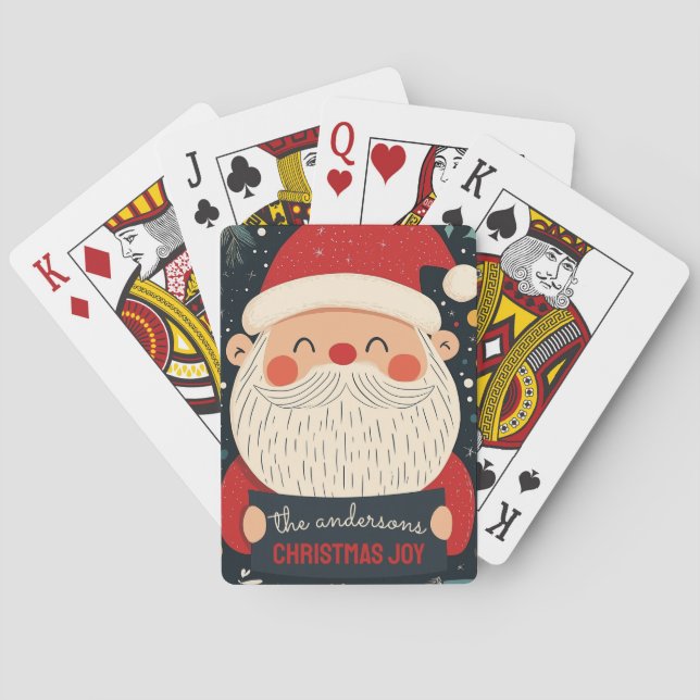Customisable Happy Santa Playing Cards (Back)