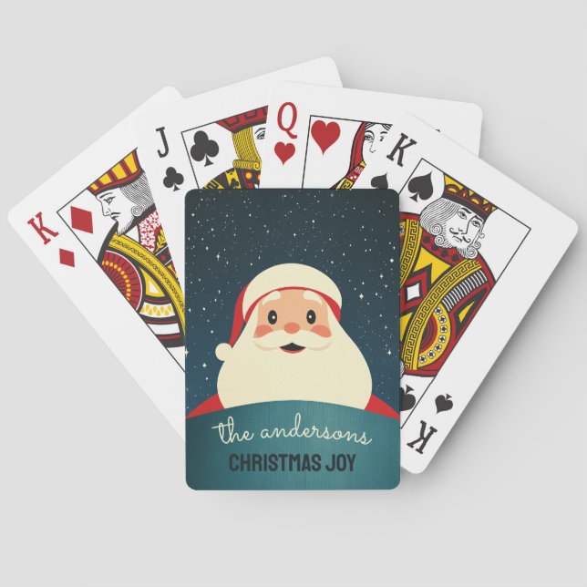 Customisable Happy Santa Playing Cards (Back)