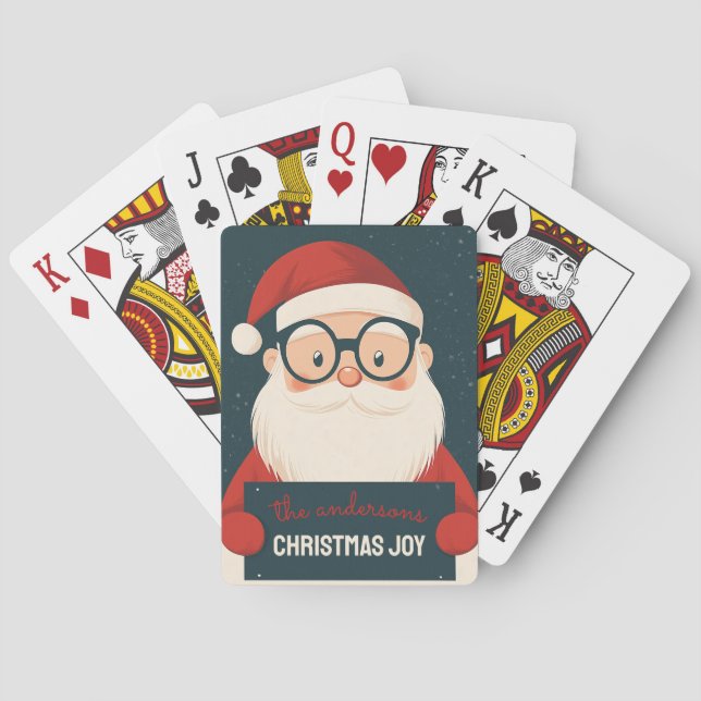 Customisable Happy Santa Playing Cards (Back)