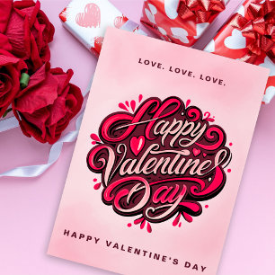 Customisable Happy Valentine's Day Greeting Holiday Card