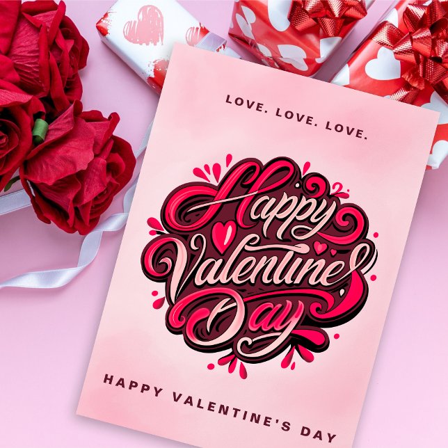 Customisable Happy Valentine's Day Greeting Holiday Card (Creator Uploaded)