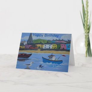 Customisable Harbour greeting card