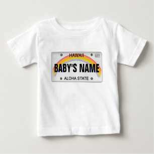 (Customisable) Hawaiian License Plate Baby T-Shirt