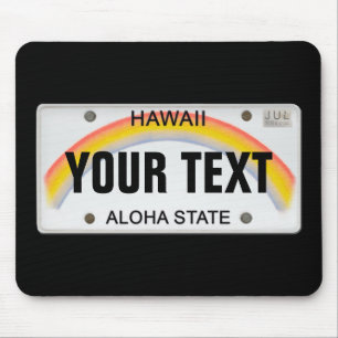 (Customisable) Hawaiian License Plate Mouse Pad