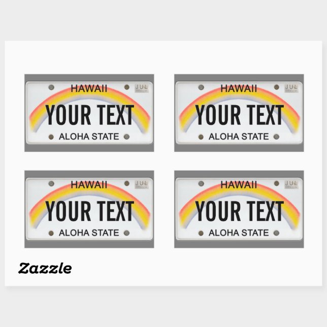 (Customisable) Hawaiian License Plate  Rectangular Sticker (Sheet)