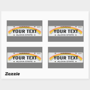 (Customisable) Hawaiian License Plate  Rectangular Sticker