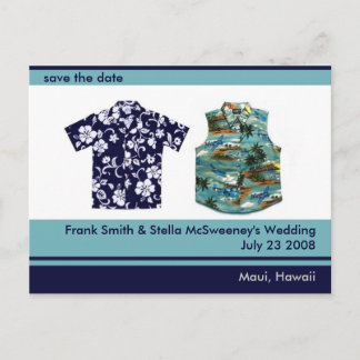 Customisable Hawaiian Save the Date Announcement Postcard
