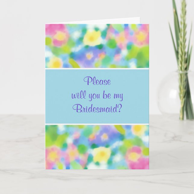 Customisable Hazy Primroses Bridesmaid Invitation (Front)