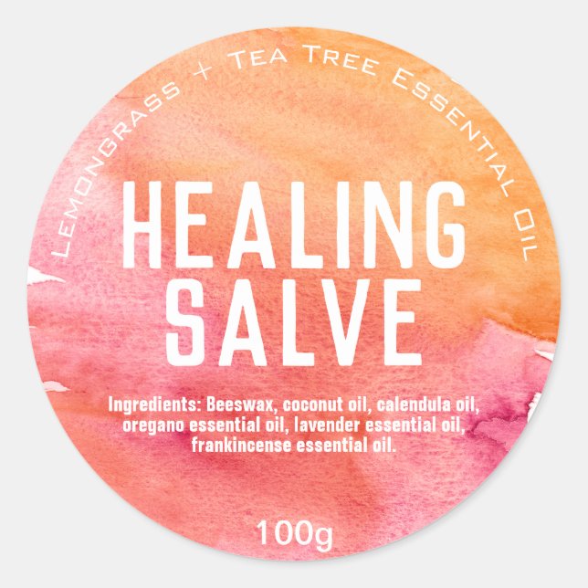 Customisable Healing Salve Balm Label (Front)