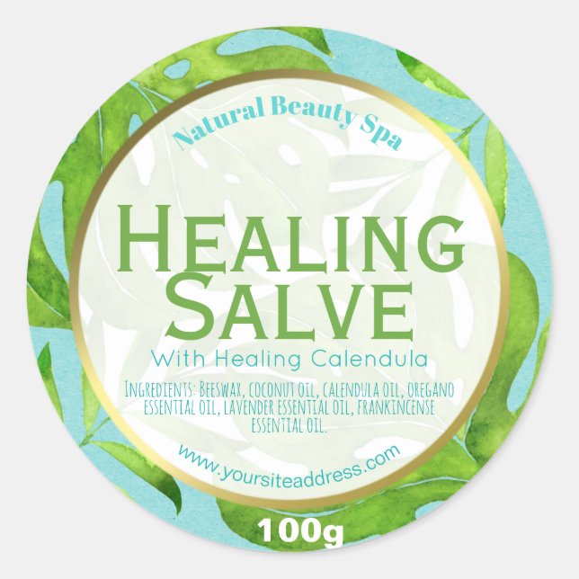 Customisable Healing Salve Label (Front)