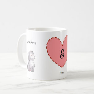 Customisable Heart Bunny Fox Couple Mug