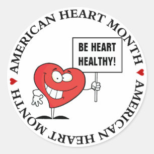Customisable Heart Healthy Slogan Sign Classic Round Sticker
