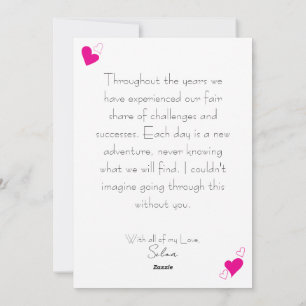 Customisable Heart & Zig Zag Romantic Love Custom Holiday Card