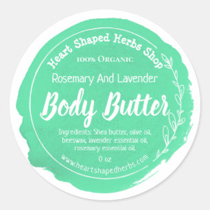 Customisable Herbal Body Butter Label Handmade