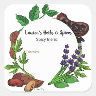 Customisable Herbs & Spices Food Labels
