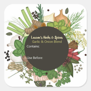 Customisable Herbs & Spices Food Labels