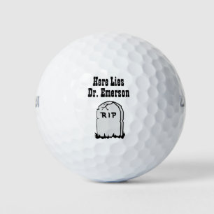 Customisable Here Lies Tombstone Golf Balls