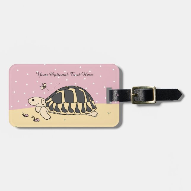 Customisable Hermann’s Tortoise Luggage Tag (Front Horizontal)