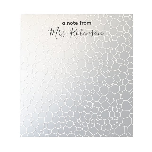 Customisable Hexagon Gradient Teacher Appreciation Notepad (Front)