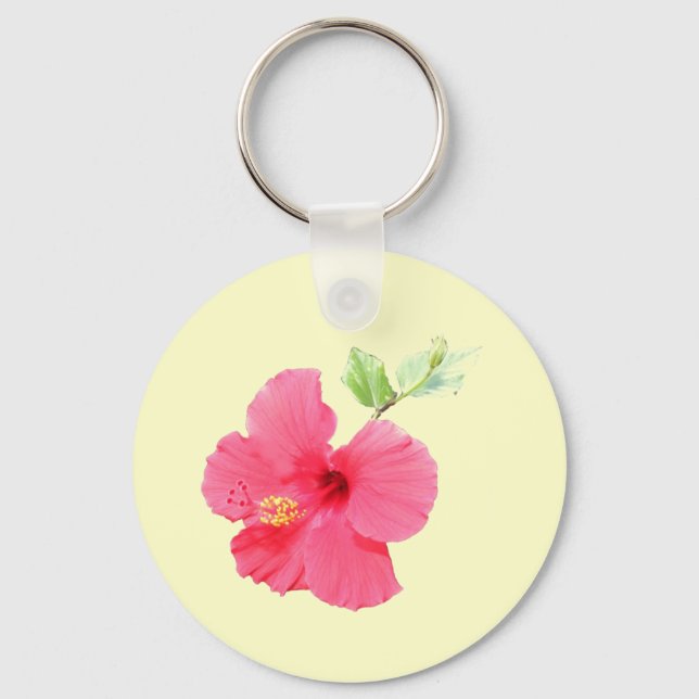 Customisable Hibiscus Keychain (Front)
