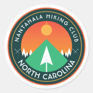 customisable hiking club mountain patch  classic r classic round sticker