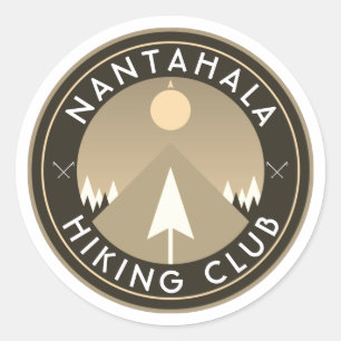 customisable hiking club mountain patch  classic r round sticker
