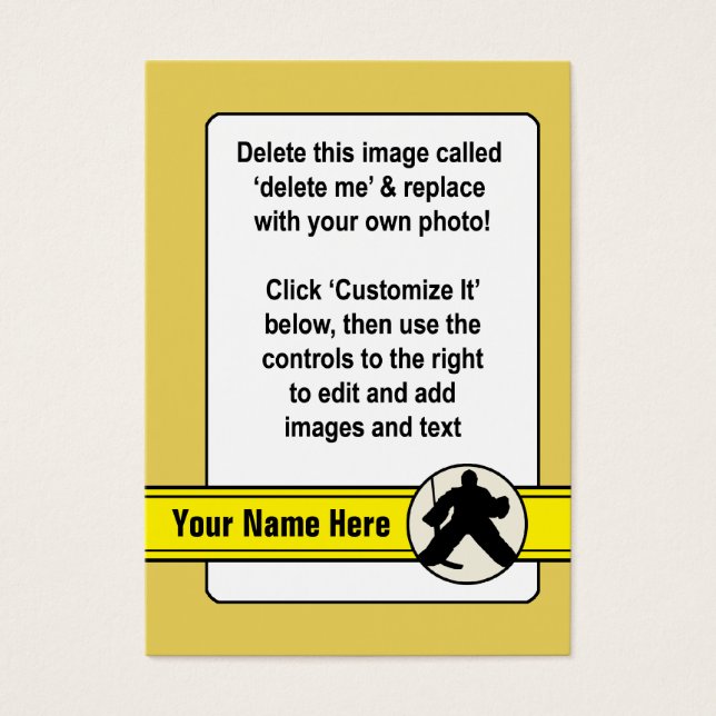 Customisable Hockey Goalie Card (Front)