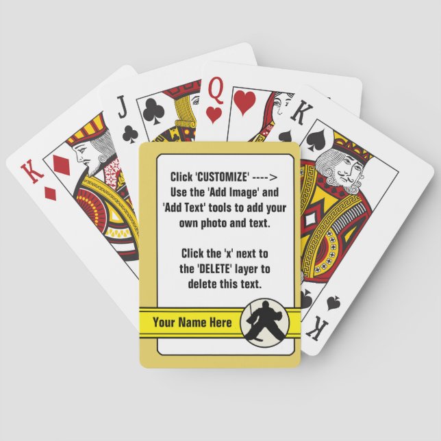 Customisable Hockey Goalie Card Deck Template (Back)