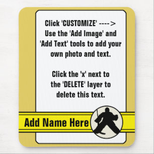 Customisable Hockey Goalie Card Mousemat