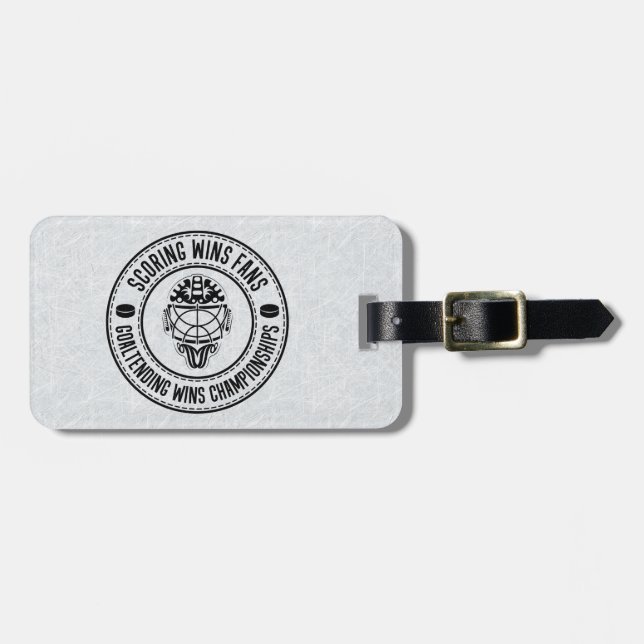 Customisable Hockey Goalie Design Luggage Tag (Front Horizontal)