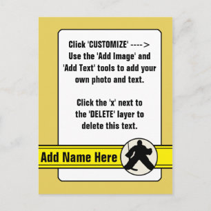 Customisable Hockey Goalie Trading Card